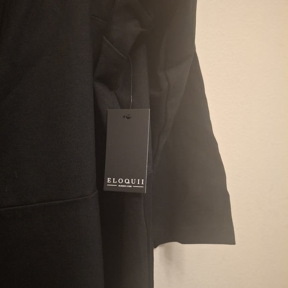 Eloquii Square Neck Mini Skater Dress 28 Plus Size Short Black Fit Flare Dress - Picture 9 of 11